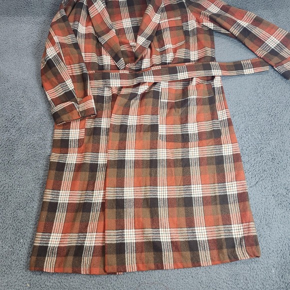 Pendleton Other - Vintage Pendleton Robe Mens Medium Brown Plaid Wool Belted Long Sleeve Made USA